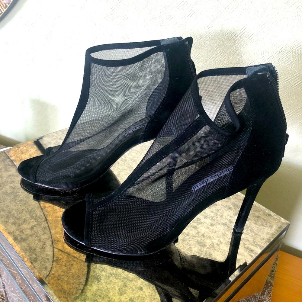 Charles David suede & mesh high-heel bootie